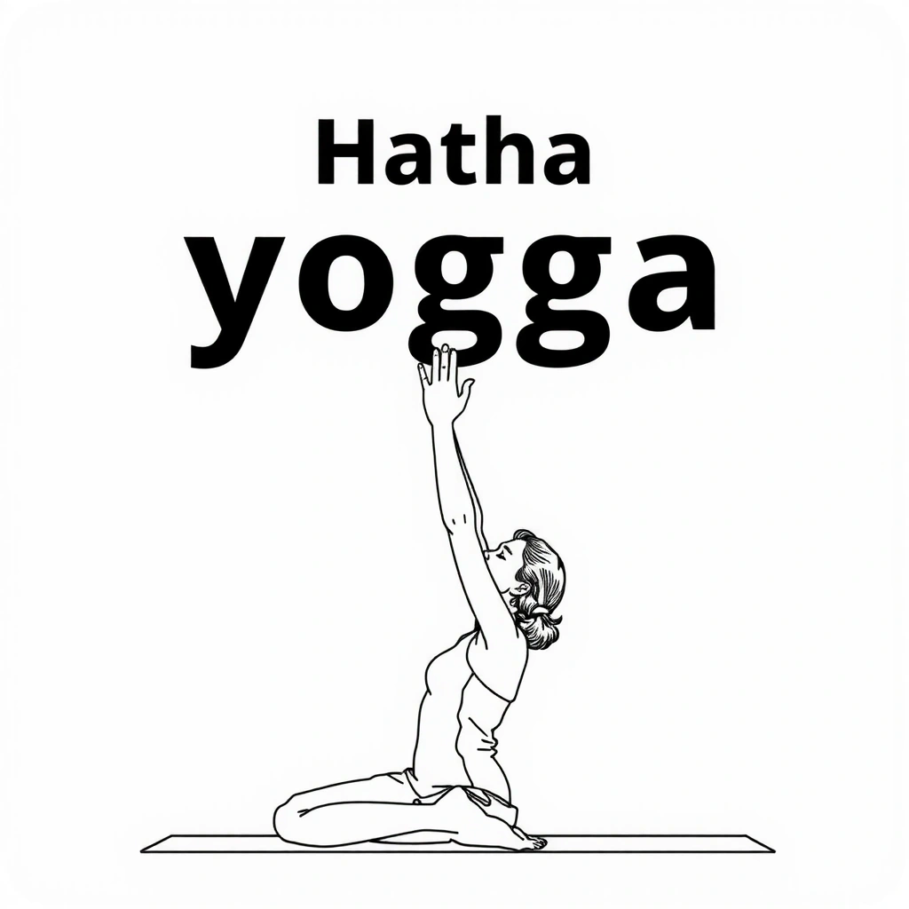 Illustration of a person in a Hatha yoga pose