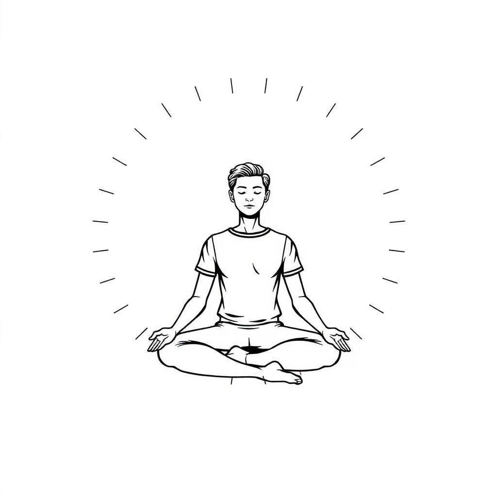 Illustration of a person meditating peacefully